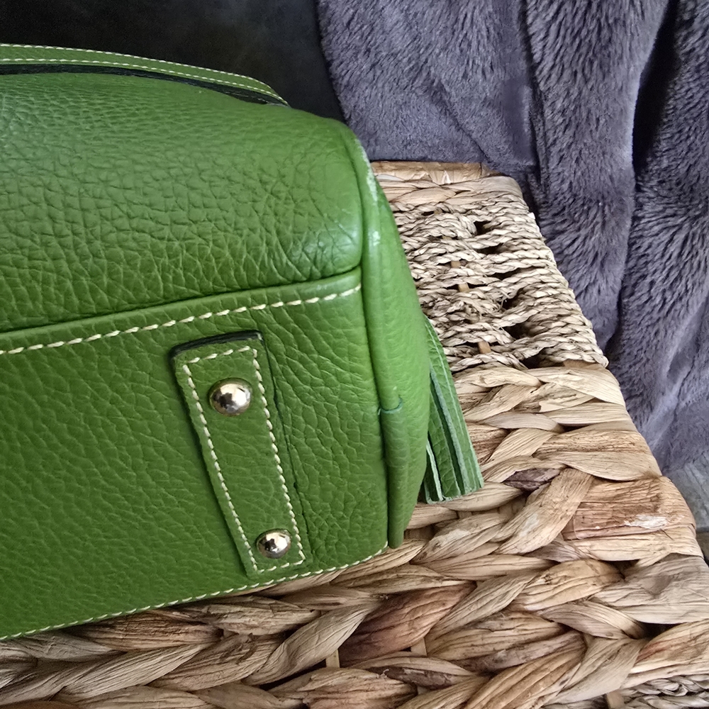 Dooney & Bourke Lime/Grass Green Pebbled Leather Small Satchel Shoulder Bag - Picture 8 of 17